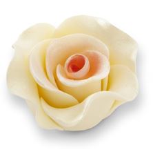 Picture of IVORY ROSE LARGE 6 X 3.5CM EDIBLE HAND MADE FLOWER CAKE TOPP